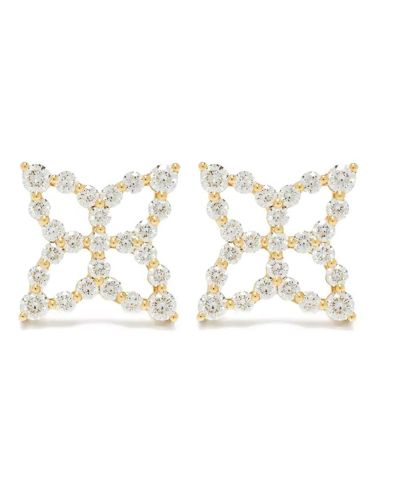 Roberto Coin Women's 18 Karat Rose Gold Diamond Mother Of Pearl Flower Bracelet Aw25 W Gold