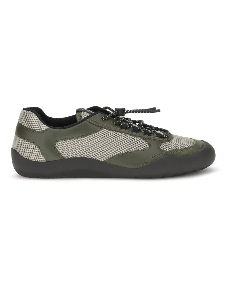 Prada Men's Sneakers Speedrock Military Green Upper Polyester Trainers Green