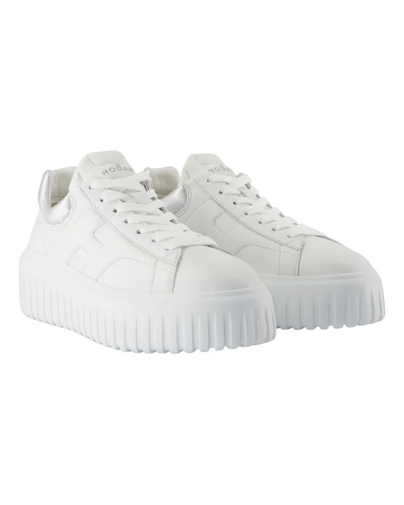 Hogan Women's H Stripes Sneakers -  Leather White Goatskin Shoes White