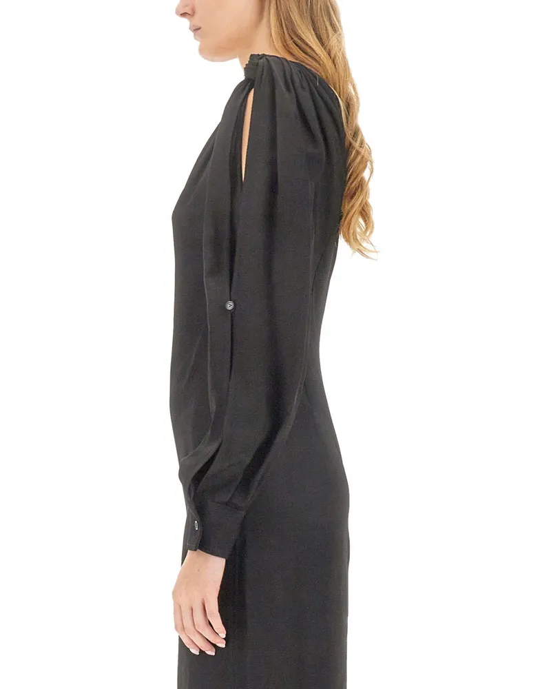 Bottega Veneta Viscose Midi Dress — Black Black