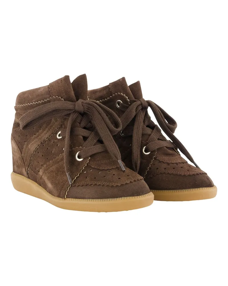Isabel Marant Women's Bobby Trainers -  Leather Brown Cowhide Shoes Sneakers Brown