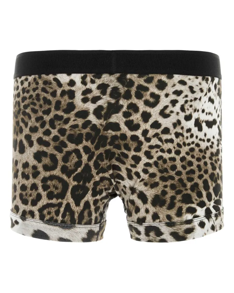Tom Ford Men's Printed Stretch Cotton Boxer Snowleopard Elastane Underwear Tan