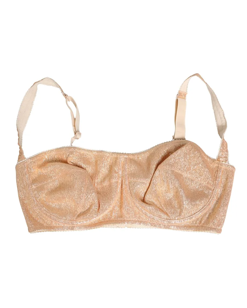 Dolce & Gabbana Women Beige Semi-Pad Underwire Balconette Bra Underwear Clothing Beige