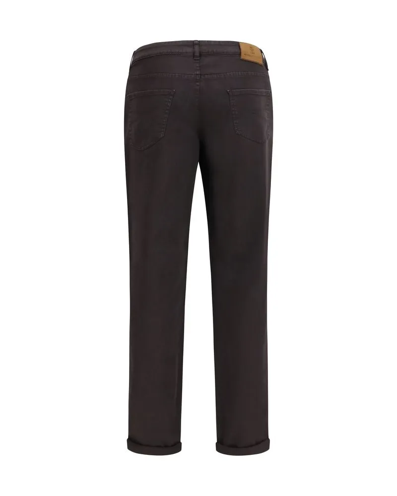 Brunello Cucinelli Men's Brown Cotton Straight-Leg Jeans Clothing Brown