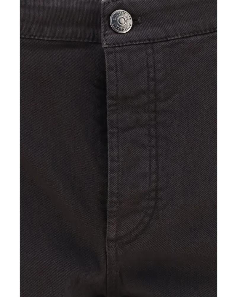 Brunello Cucinelli Cotton Straight-Leg Jeans — Brown Brown