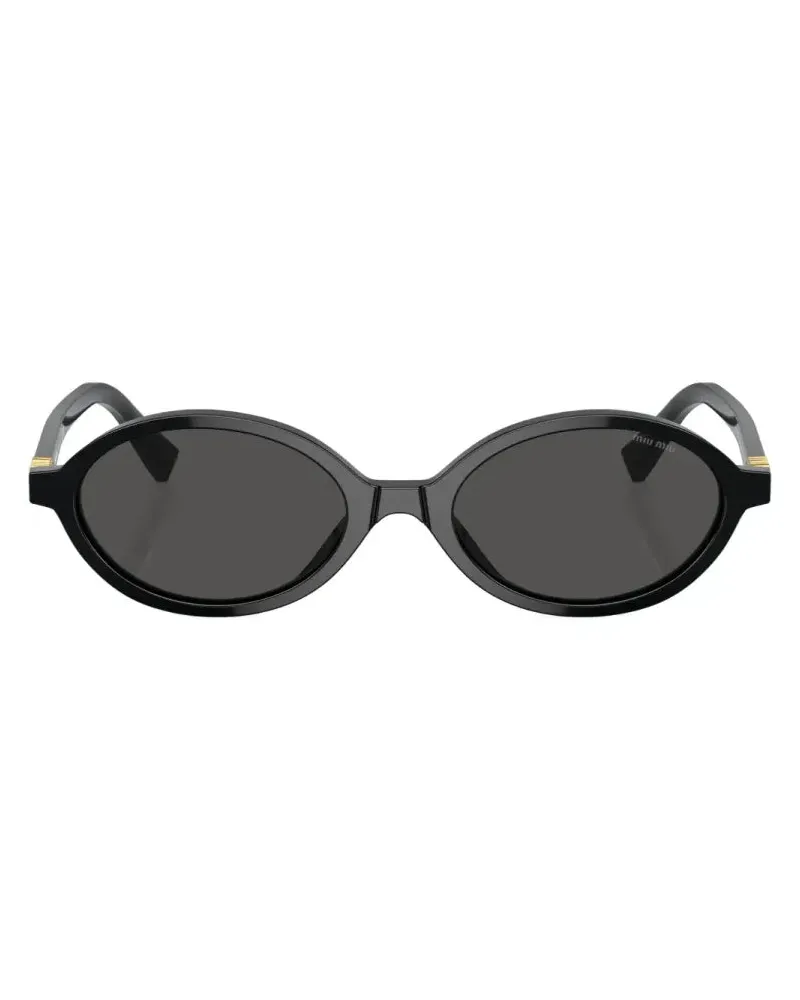 Miu Miu SMU04Z1AB5S0 Oval Frame Sunglasses — Black Black