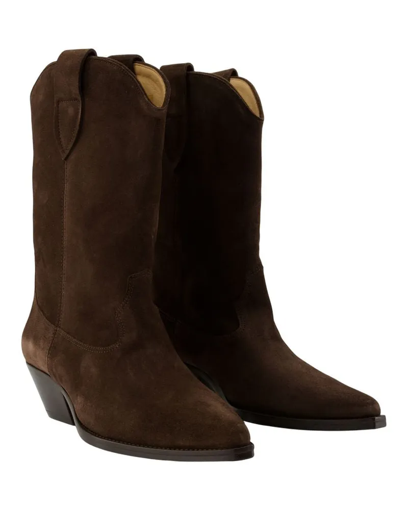 Isabel Marant Women's Duerto Boots -  Leather Brown Calfskin Shoes Brown
