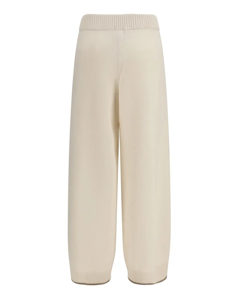 Brunello Cucinelli Cashmere Trousers — White 