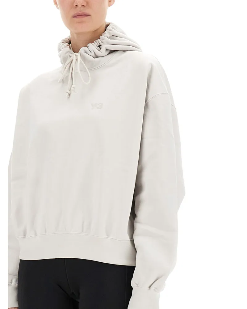 adidas Logo-Embroidered Cotton Hooded Sweatshirt — White White