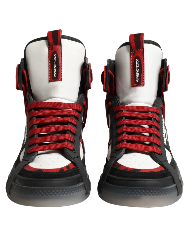Dolce & Gabbana Calf Leather High-Top Sneaker — Multicolor Multicolor
