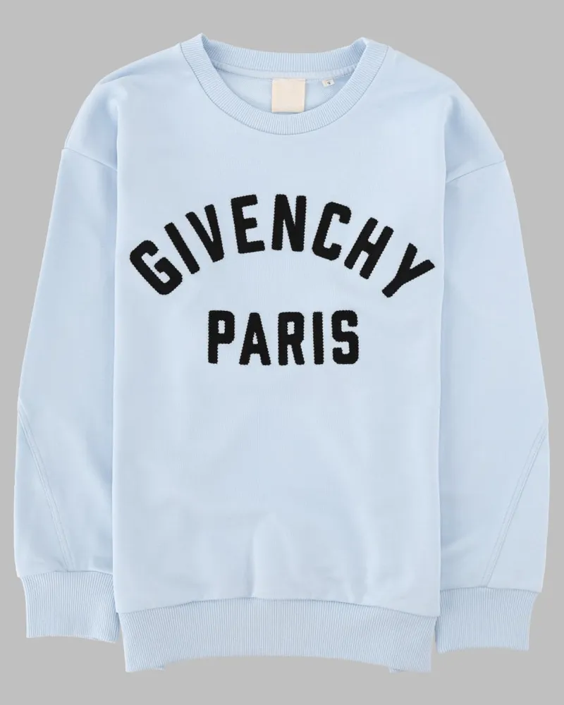 Givenchy Logo-Embroidered Cotton Sweatshirt — Blue Blue