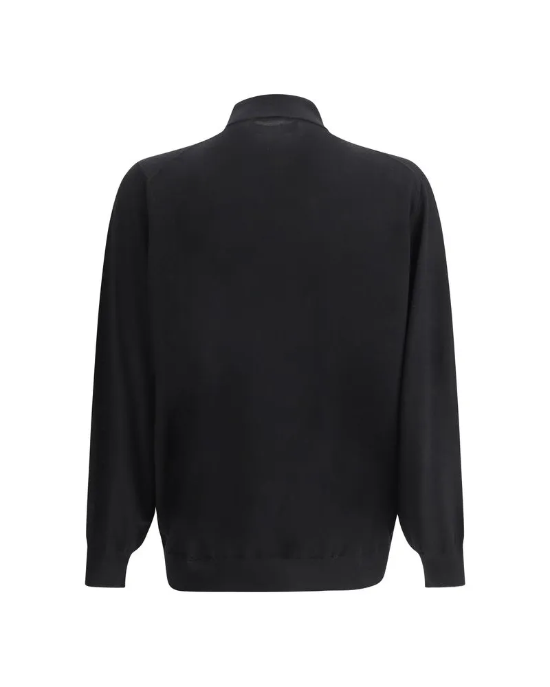 Brunello Cucinelli Men's Black Cashmere Dress Shirt Black