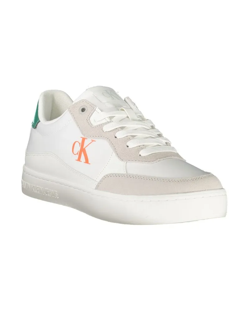Calvin Klein Mixed-Material Sneaker — White White