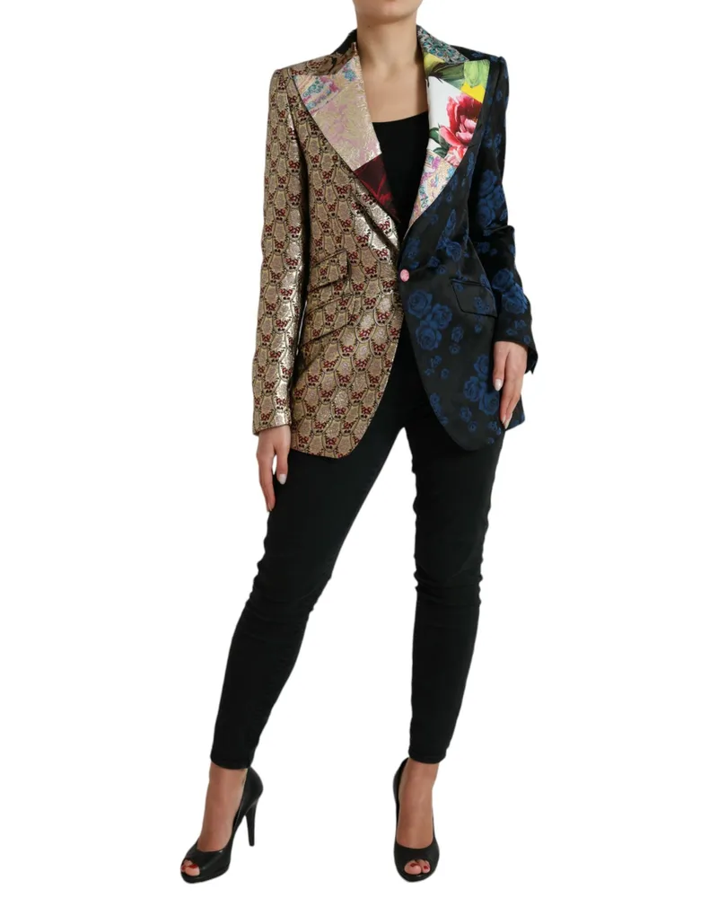 Dolce & Gabbana Women Multicolor Floral Patchwork Jacquard Jacket Clothing Multicolor