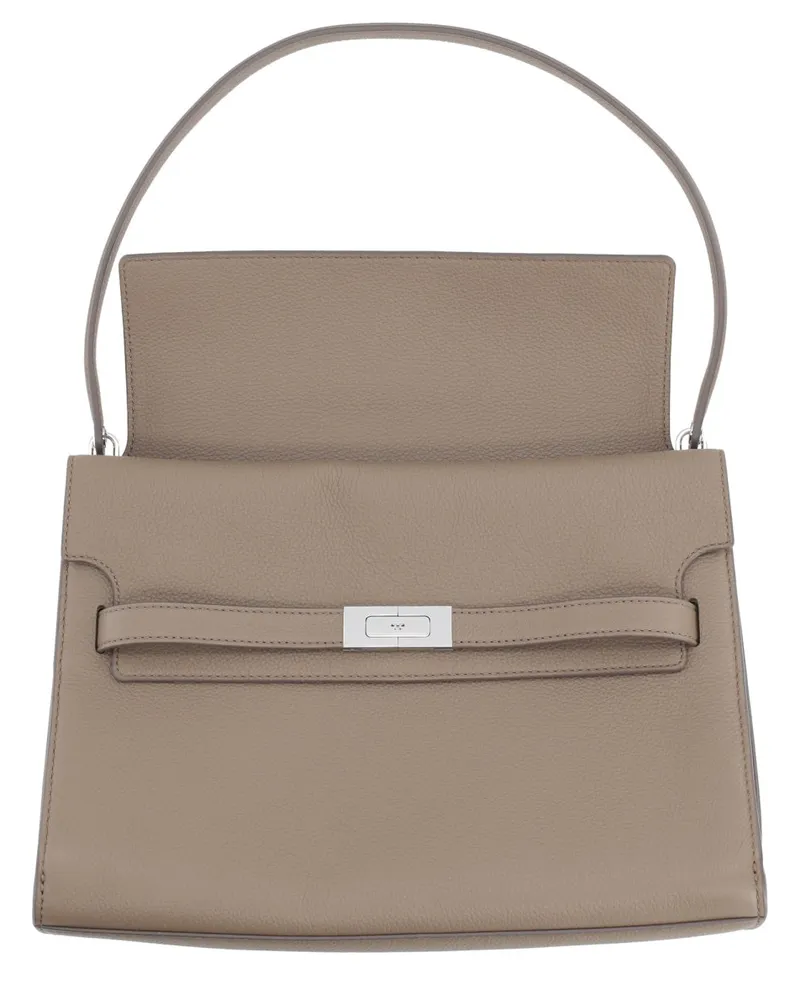 Tory Burch Women's Lee Radziwill Large Bag Beige Leather Shoulder Beige