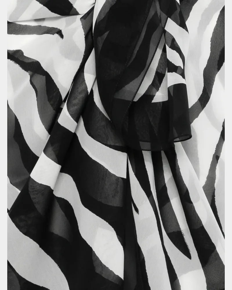 Balmain Women's Zebra-Print Pareo Ss26 W Black