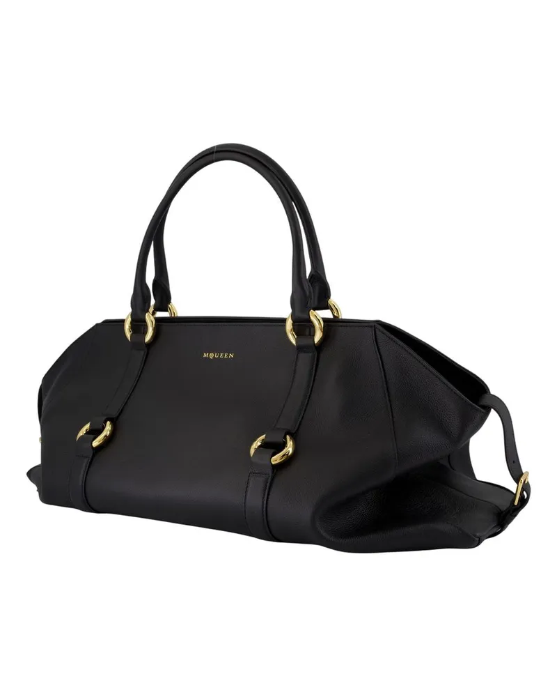 Alexander McQueen Men's Farringdon Maxi Purse -  Leather Black Calfskin Bags Handbags-Purses Black