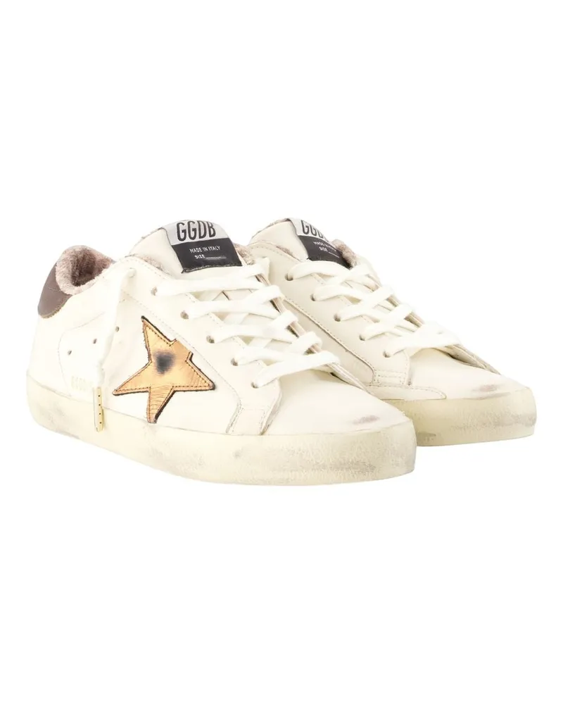 Golden Goose Women's Super Star Sneakers -  Leather Beige Calfskin Shoes Beige