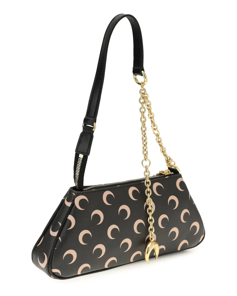 Marine Serre Women's Moon Motif Shoulder Bag Inverse Tan Black