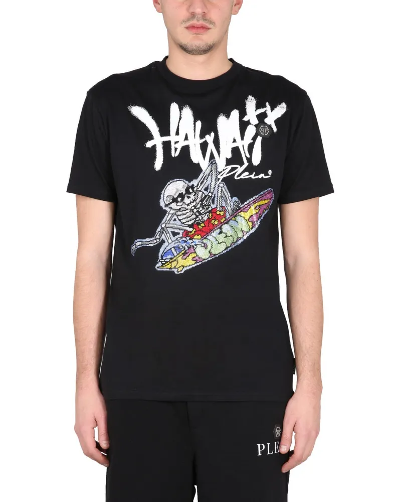 Philipp Plein Logo-Print Crewneck T-Shirt — Black Black