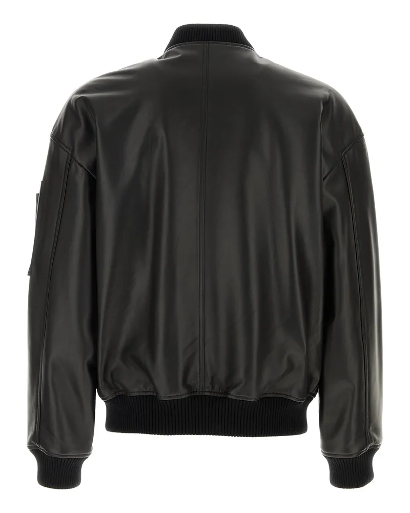 Dsquared2 Men's Black Leather Jacket Giubbini Black