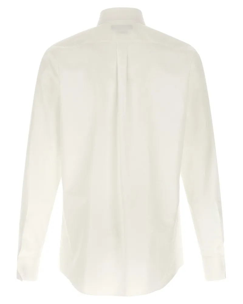 Dolce & Gabbana Coat of Arms Embroidered Shirt — Cream Cream