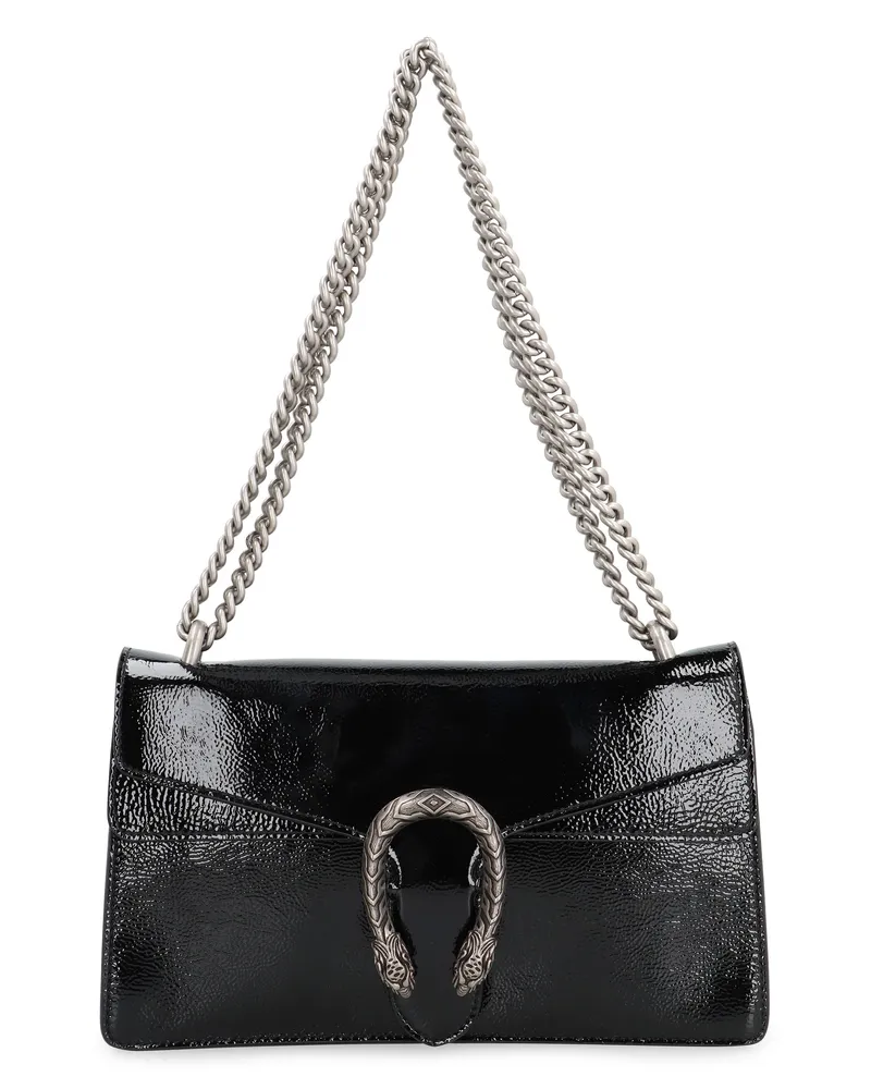 Gucci Women's Crossbody Bag Dionysus Patent Leather Black Calf Shoulder Black