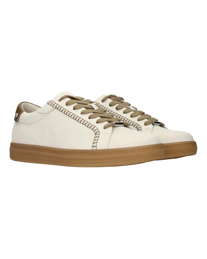 Jimmy Choo Men's Beige Leather Sneakers Beige