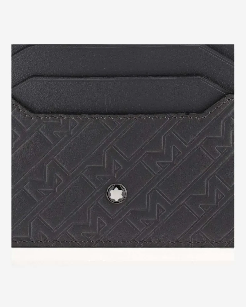 Montblanc Embossed Leather Card Case — Gray Gray