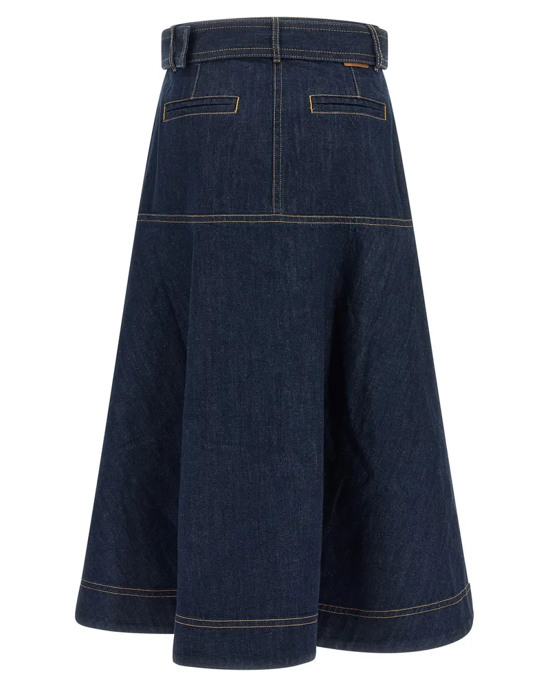 Zimmermann Flared Denim Skirt — Navy Navy