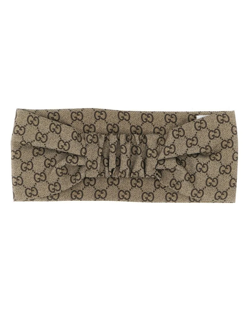 Gucci Women's Beige Silk Headband Accessory Beige