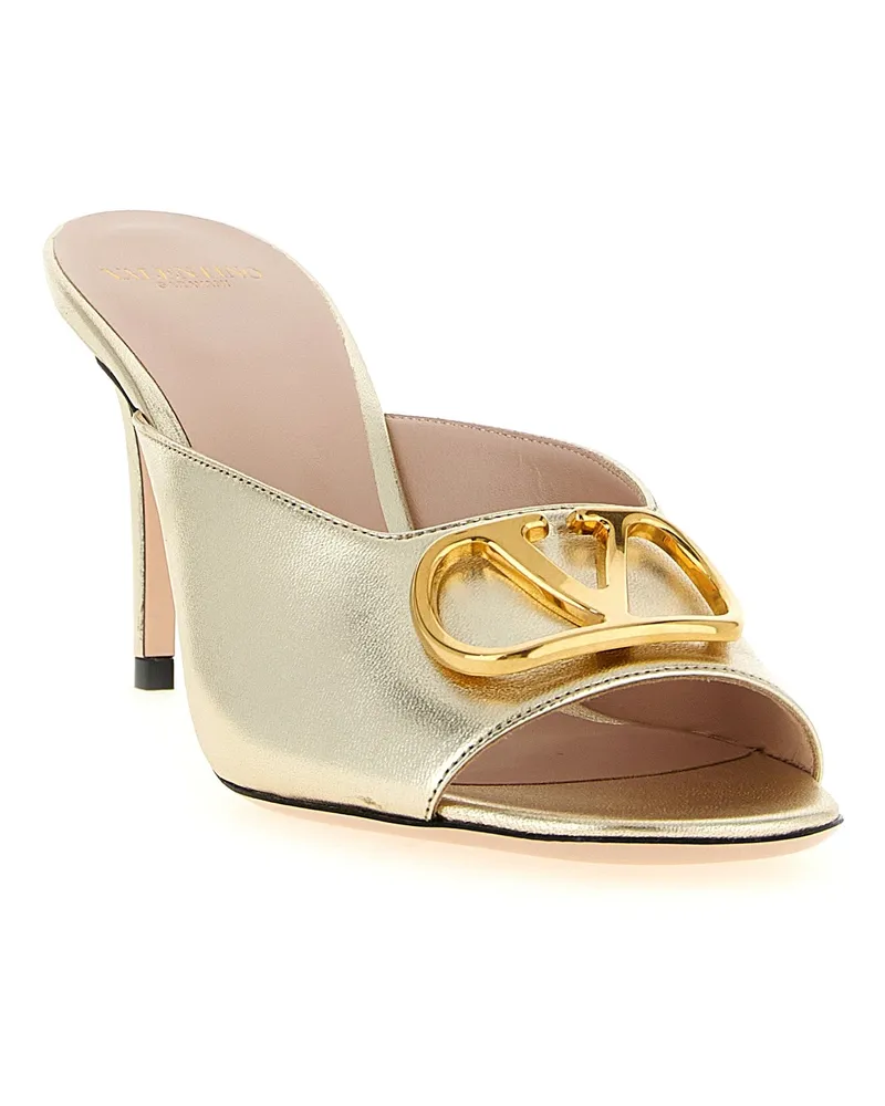 Valentino Garavani Women's Gold Goatskin Stiletto Heel Sandals Gold