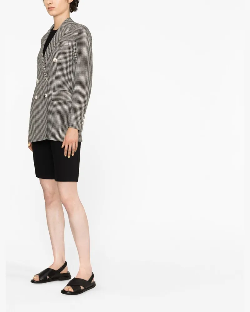 CIRCOLO 1901 Houndstooth Wool Blend Blazer — Black Black