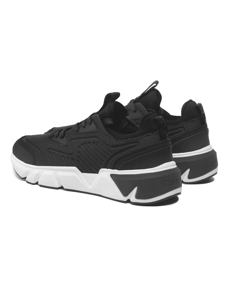 Calvin Klein Men's Pro Runn Lace-Up Knit Sneakers Black Shoes Black