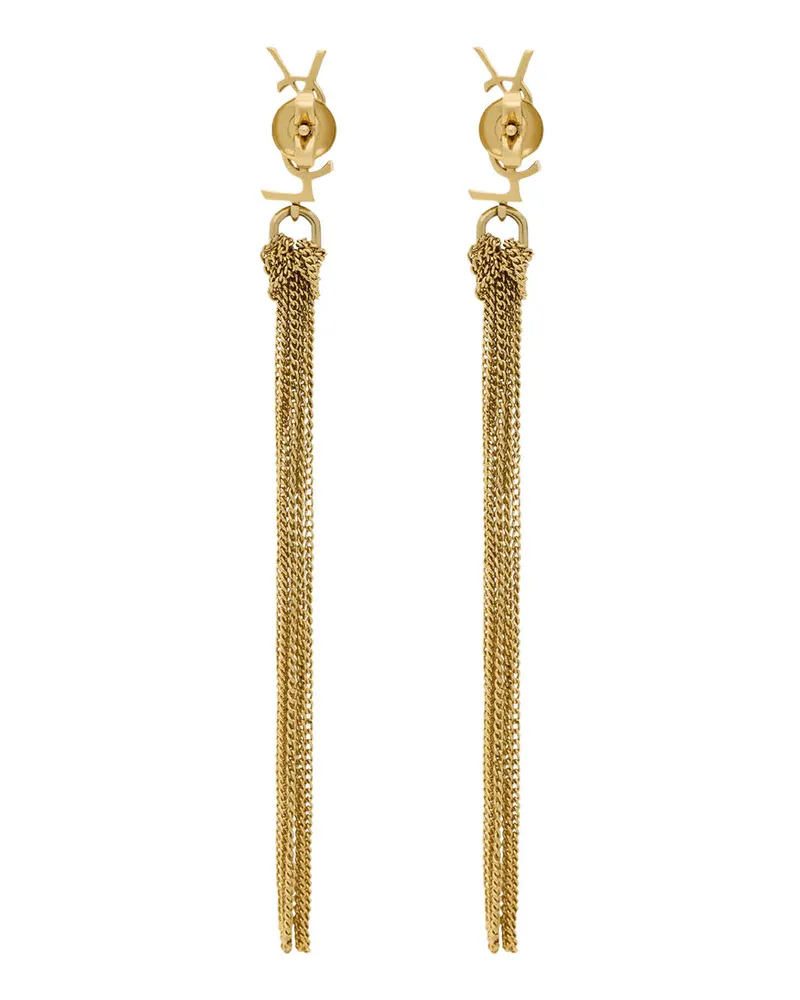 Saint Laurent Women's Earrings Cassandre Brass Metallic Gold
