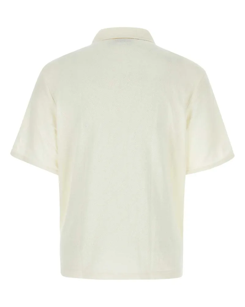 Our Legacy Men's Ivory Polyester Blend Shirt Whiteboucle Exterior: Cotton Camicie White
