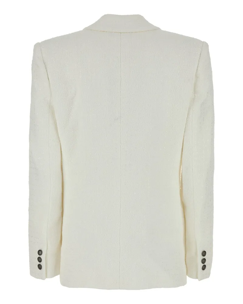Alessandra Rich Women's Single-Breasted Wool-Blend Blazer White Blazers White