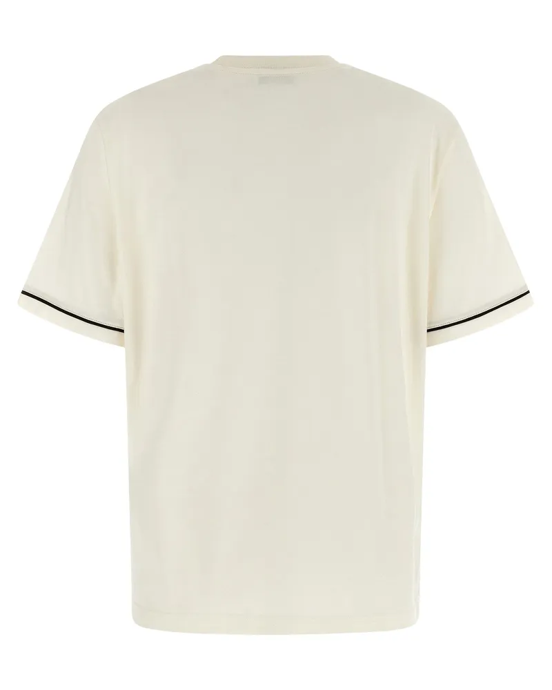 Ferragamo Gancini-Embroidered Cotton-Cashmere T-shirt — Cream Cream