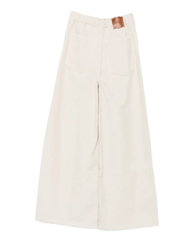 ALYSI Wide-Leg Corduroy Trousers — White White