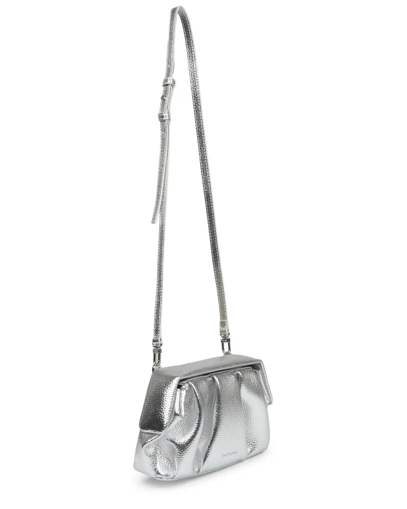THEMOIRÈ Women's Shoulder Bag Bios Baguette Silver Synthetic Leather Silver