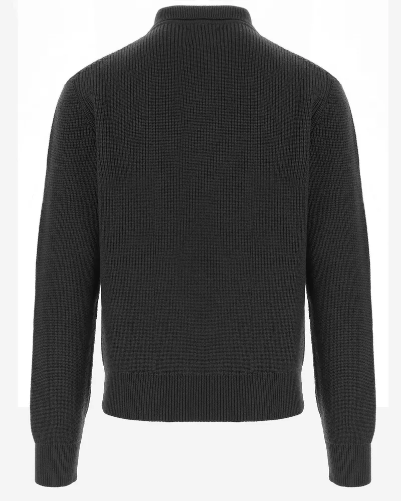 Woolrich Men's Full-Zip Wool Sweater Black Sweatshirts Black