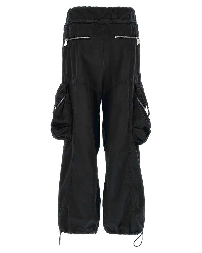 ATTICO Oversized Parachute Cargo Cargo Pants — Black Black
