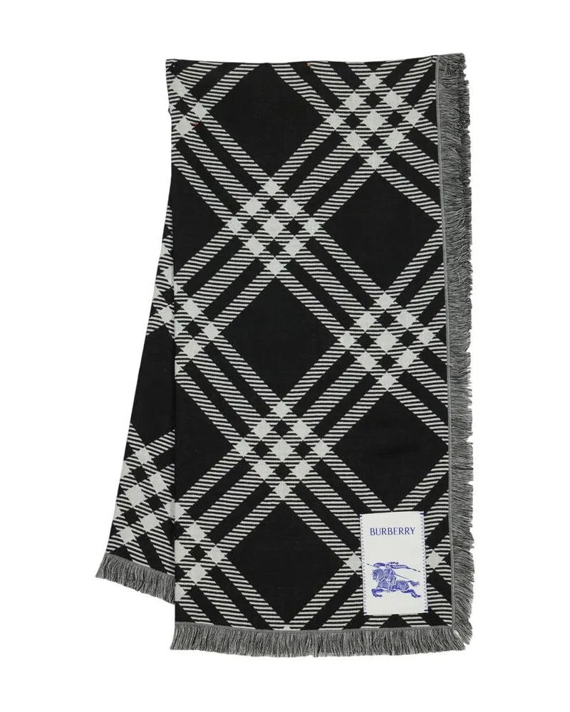 Burberry Women's Tri Bar Scarf -  Wool Black Accessories Black