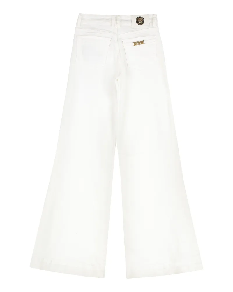Versace Jeans Women's Wide-Leg Jeans White Cotton White