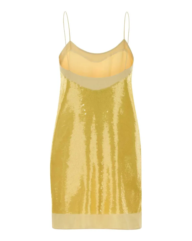 Gucci Sequin-Embellished Acetate Blend Dress — Yellow Yellow