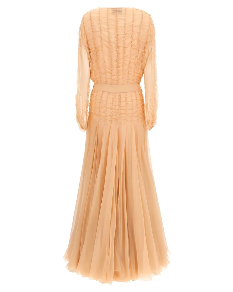 Giovanni Bedin Women's Multicolor Cotton Long Dress Beige