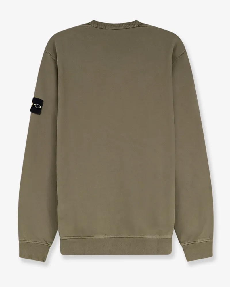 Stone Island Men's Crewneck Sweatshirt Organic Cotton Green Sweatshirts Sweater Green