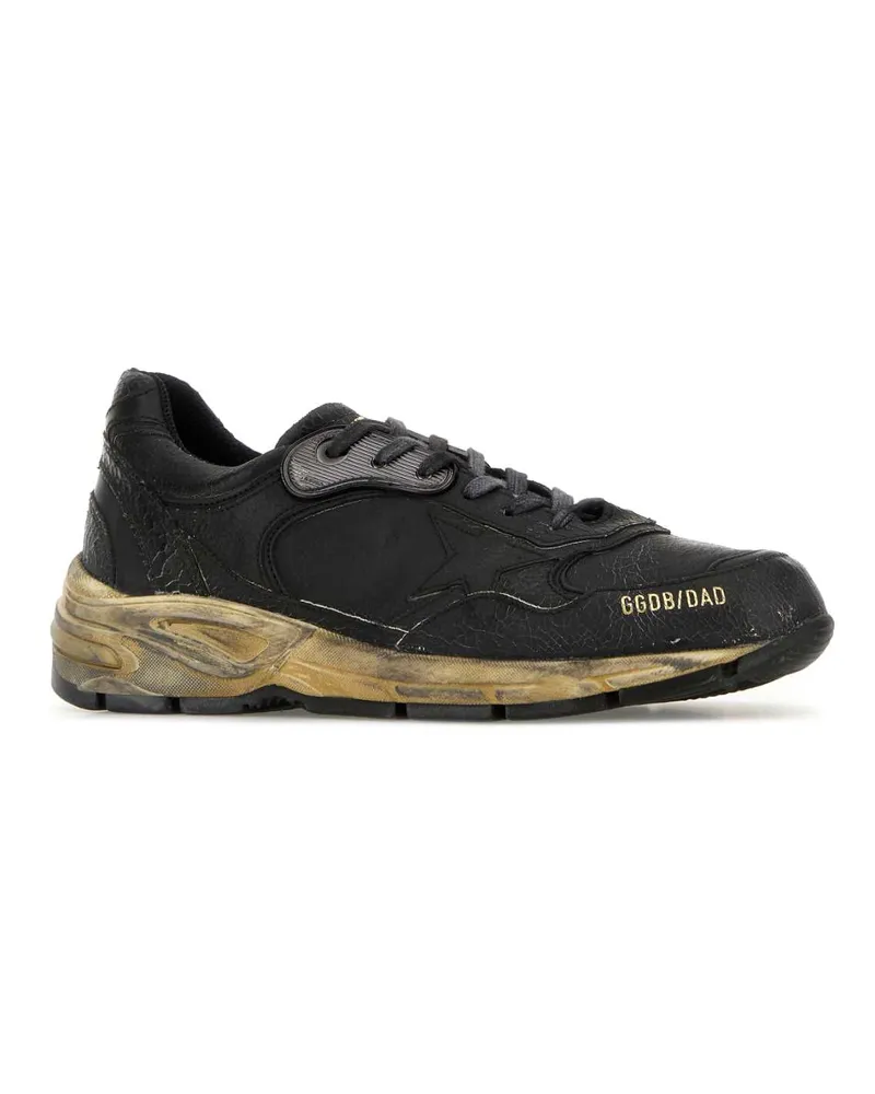 Golden Goose Men's Charcoal Leather Running Dad Sneakers Black Black