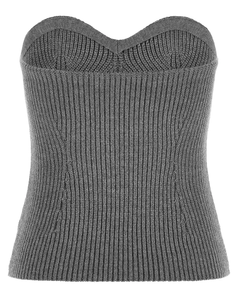 Jil Sander Virgin Wool Ribbed Sweater — Gray Gray