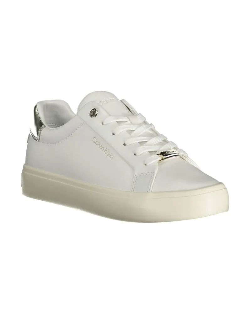 Calvin Klein Leather and Polyurethane Sneaker — White White